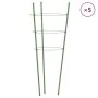 Gartenpflanzenstützen mit 3 Ringen 5 Stück grüner Stahl 60 cm von , Spaliere und Pflanzenstützen - Ref: Foro24-319373, Preis:...