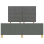 Estructura de cama con cabecera Gris oscuro 160 x 200 cm tela