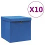 Storage boxes with lids 10 pcs blue 28x28x28 cm by , Storage baskets - Ref: Foro24-325198, Price: 59,97 €, Discount: %