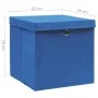 Storage boxes with lids 10 pcs blue 28x28x28 cm by , Storage baskets - Ref: Foro24-325198, Price: 59,97 €, Discount: %