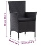 7-teiliges Garten-Essset und schwarze Kissen aus synthetischem Rattan von vidaXL, Gartensets - Ref: Foro24-46024, Preis: 622,...