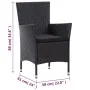 7-teiliges Garten-Essset und schwarze Kissen aus synthetischem Rattan von vidaXL, Gartensets - Ref: Foro24-46024, Preis: 574,...