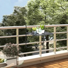 Black steel balcony table 60x40 cm by , Garden tables - Ref: Foro24-325924, Price: 39,95 €, Discount: %