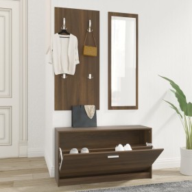 3 in 1 oak brown plywood shoe rack furniture set by , Shoe racks and shoe organizers - Ref: Foro24-342576, Price: 111,91 €, D...