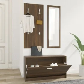 3 in 1 oak brown plywood shoe rack furniture set by , Shoe racks and shoe organizers - Ref: Foro24-342576, Price: 119,69 €, D...