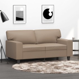 Sofá de 2 plazas de cuero sintético color capuchino 120 cm de , Sofás - Ref: Foro24-359416, Precio: 225,68 €, Descuento: %
