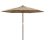 Garden umbrella with taupe gray wooden pole 299x240 cm by , Umbrellas - Ref: Foro24-363170, Price: 86,53 €, Discount: %