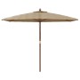Garden umbrella with taupe gray wooden pole 299x240 cm by , Umbrellas - Ref: Foro24-363170, Price: 86,53 €, Discount: %