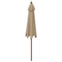 Garden umbrella with taupe gray wooden pole 299x240 cm by , Umbrellas - Ref: Foro24-363170, Price: 86,53 €, Discount: %