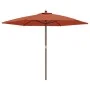 Garden umbrella with terracotta wooden pole 299x240 cm by , Umbrellas - Ref: Foro24-363172, Price: 80,04 €, Discount: %