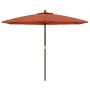 Garden umbrella with terracotta wooden pole 299x240 cm by , Umbrellas - Ref: Foro24-363172, Price: 80,04 €, Discount: %