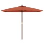 Sombrilla de jardín con poste de madera terracota 299x240 cm de , Sombrillas - Ref: Foro24-363172, Precio: 83,91 €, Descuento: %