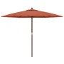 Garden umbrella with terracotta wooden pole 299x240 cm by , Umbrellas - Ref: Foro24-363172, Price: 80,04 €, Discount: %