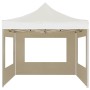 Carpa plegable profesional con paredes aluminio crema 3x3 m