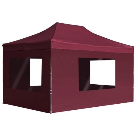 Carpa plegable profesional y paredes aluminio rojo tinto 4,5x3m