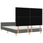 Estructura de cama con cabecera Gris oscuro 160 x 200 cm tela
