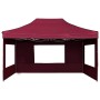 Carpa plegable profesional y paredes aluminio rojo tinto 4,5x3m