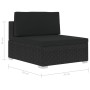 3-teilige Gartensofagarnitur und schwarze synthetische Rattankissen von vidaXL, Gartensets - Ref: Foro24-47267, Preis: 345,15...