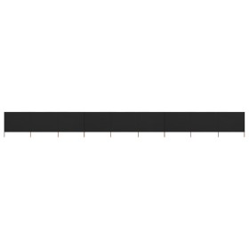 Paravientos de playa de 9 paneles tela negro 1200x160 cm de , Sombrillas - Ref: Foro24-47202, Precio: 138,41 €, Descuento: %
