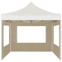 Carpa plegable profesional paredes aluminio color crema 2x2 m