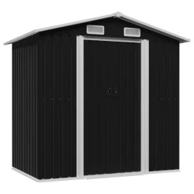 Caseta de jardín de acero gris antracita 204x132x186 cm de vidaXL, Cobertizos - Ref: Foro24-47028, Precio: 220,43 €, Descuent...