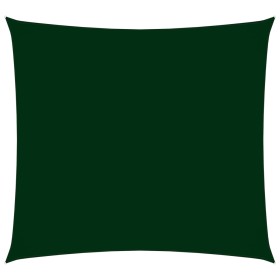 Toldo de vela cuadrado tela Oxford verde oscuro 6x6 m