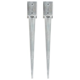 Erdspieße 2 Stück silber verzinkter Stahl 9x9x75 cm von , Spikes zur Verankerung im Boden - Ref: Foro24-145413, Preis: 30,19 ...