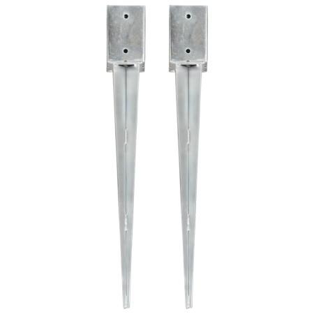 Erdspieße 2 Stück silber verzinkter Stahl 9x9x75 cm von , Spikes zur Verankerung im Boden - Ref: Foro24-145413, Preis: 30,19 ...