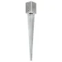 Picas de tierra 2 unidades acero galvanizado plateado 9x9x75 cm de , Puntas para anclaje en el suelo - Ref: Foro24-145413, Pr...
