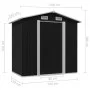 Caseta de jardín de acero gris antracita 204x132x186 cm de vidaXL, Cobertizos - Ref: Foro24-47028, Precio: 224,38 €, Descuent...
