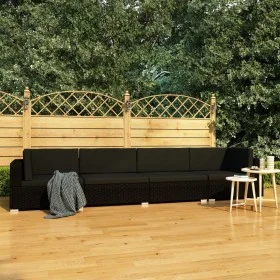 4-piece garden sofa set and black synthetic rattan cushions by vidaXL, Garden sets - Ref: Foro24-47271, Price: 379,36 €, Disc...