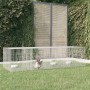 Rabbit cage 4 panels galvanized iron 217x79x54 cm by , Cages and habitats for small animals - Ref: Foro24-171570, Price: 67,2...
