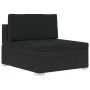 4-teiliges Gartensofa-Set und schwarze synthetische Rattankissen von vidaXL, Gartensets - Ref: Foro24-47271, Preis: 354,83 €,...