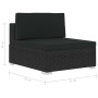 4-teiliges Gartensofa-Set und schwarze synthetische Rattankissen von vidaXL, Gartensets - Ref: Foro24-47271, Preis: 359,88 €,...