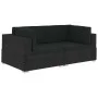 Corner sectional seat with cushions 2 pcs black PE rattan by vidaXL, Modular outdoor sofas - Ref: Foro24-47263, Price: 180,10...