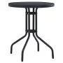 Mesa de jardín acero y vidrio negro 60 cm de vidaXL, Mesas de jardín - Ref: Foro24-47252, Precio: 58,88 €, Descuento: %