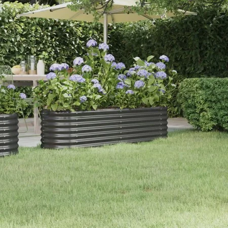 Jardinera arriate acero recubierto polvo antracita 152x40x36 cm de , Maceteros y jardineras - Ref: Foro24-318871, Precio: 43,...