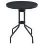 Mesa de jardín acero y vidrio negro 60 cm de vidaXL, Mesas de jardín - Ref: Foro24-47252, Precio: 58,88 €, Descuento: %