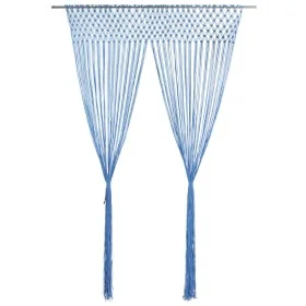 Blue cotton macrame curtain 140x240 cm by , Curtains and curtains - Ref: Foro24-323985, Price: 39,26 €, Discount: %