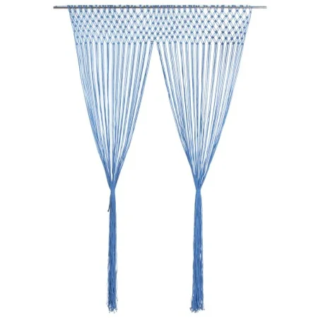 Blue cotton macrame curtain 140x240 cm by , Curtains and curtains - Ref: Foro24-323985, Price: 39,26 €, Discount: %