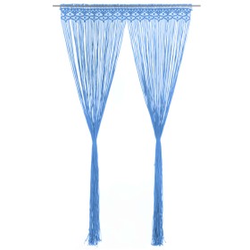 Blauer Makramee-Vorhang aus Baumwolle, 140 x 240 cm von , Vorhänge und Gardinen - Ref: Foro24-323987, Preis: 42,56 €, Rabatt: %
