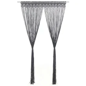 Anthracite gray cotton macrame curtain 140x240 cm by , Curtains and curtains - Ref: Foro24-323993, Price: 41,88 €, Discount: %