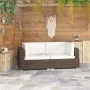 Corner sectional seat with cushions 2 pcs brown PE rattan by vidaXL, Modular outdoor sofas - Ref: Foro24-47261, Price: 181,37...
