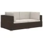 Corner sectional seat with cushions 2 pcs brown PE rattan by vidaXL, Modular outdoor sofas - Ref: Foro24-47261, Price: 181,37...