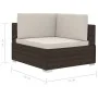 Corner sectional seat with cushions 2 pcs brown PE rattan by vidaXL, Modular outdoor sofas - Ref: Foro24-47261, Price: 181,37...