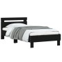 Estructura cama con cabecero madera ingeniería negro 100x200 cm de , Camas y somieres - Ref: Foro24-838527, Precio: 78,07 €, ...