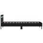 Bed frame with black engineered wood headboard 100x200 cm by , Beds and slatted bases - Ref: Foro24-838527, Price: 78,07 €, D...