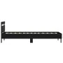 Bed frame with black engineered wood headboard 100x200 cm by , Beds and slatted bases - Ref: Foro24-838527, Price: 76,29 €, D...