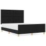 Estructura de cama con cabecera Negro 160 x 200 cm tela