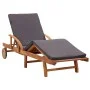 Tumbona con cojín madera maciza de acacia de vidaXL, Tumbonas - Ref: Foro24-46026, Precio: 245,62 €, Descuento: %